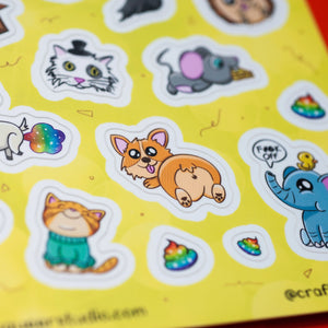 Animals sticker sheet