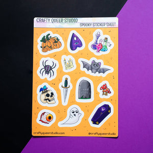 Spooky sticker sheet