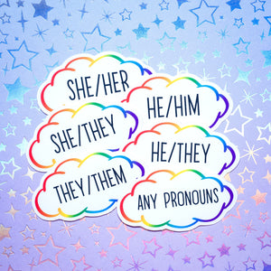 Pronoun stickers