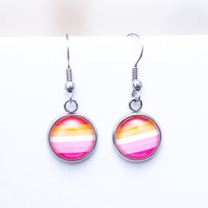 Lesbian flag pride earrings - stud or dangle