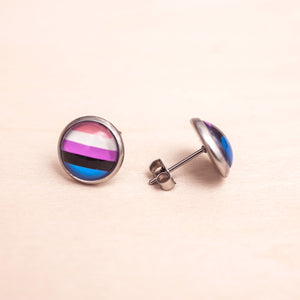 Genderfluid flag pride earrings - stud or dangle
