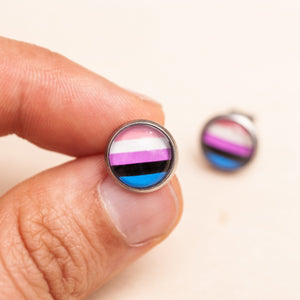 Genderfluid flag pride earrings - stud or dangle