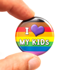I Love My Kid(s) pride ally button
