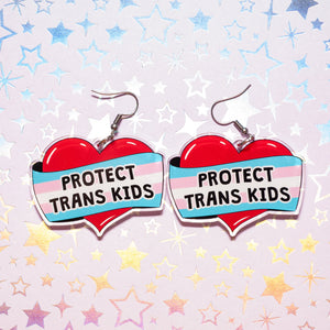 Protect Trans Kids acrylic earrings