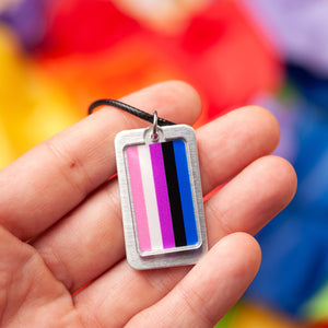 Genderfluid pride flag necklace