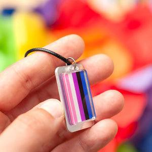 Genderfluid pride flag necklace