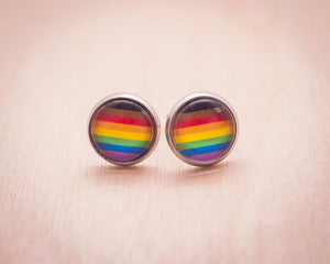 rainbow pride flag stud earrings