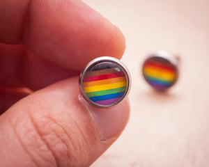gay pride stud earrings