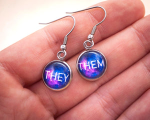 lgbtq pronoun they them earrings