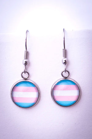 transgender pride flag hanging earrings