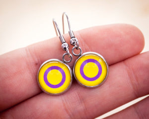 intersex pride flag dangle earrings