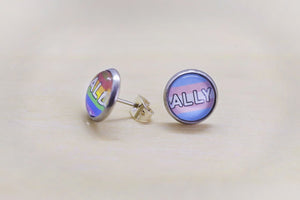 lgbtq ally stud earrings
