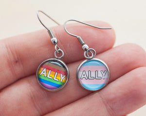 lgbtq ally dangle earrings