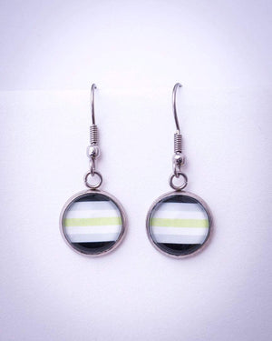 agender pride flag dangle earrings