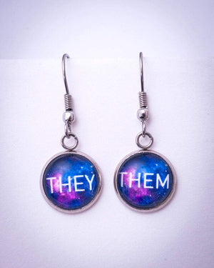 they them pronoun dangle earrings