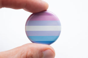 lgbtq bigender trans pride button magnet
