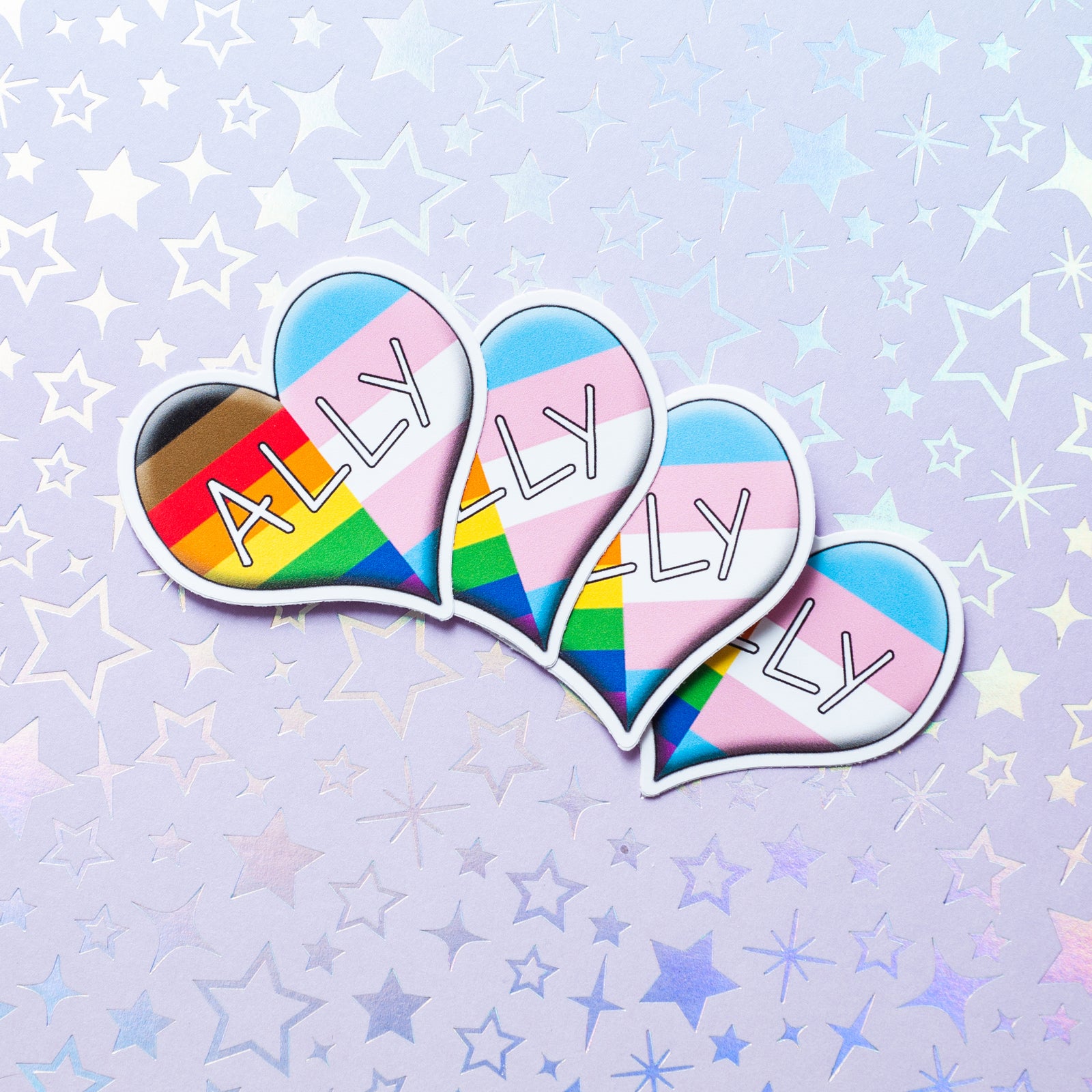 CQS "ally" stickers displayed on a fun background