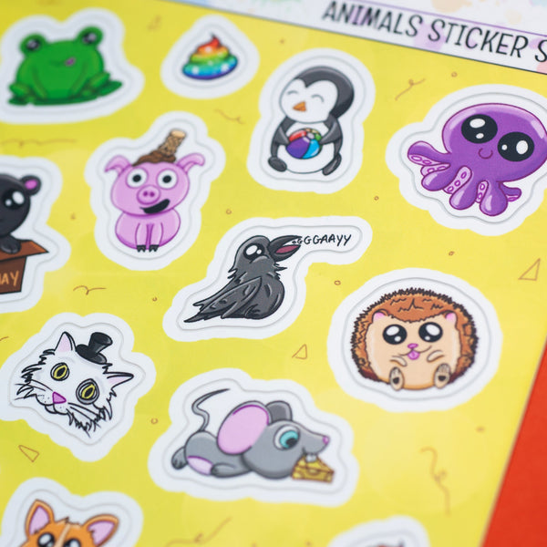 Cute Animal Sticker Sheets For Sale | Free Shipping On Orders $50 ...