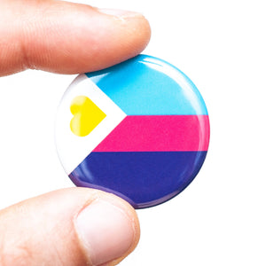 Polyamory pride flag button