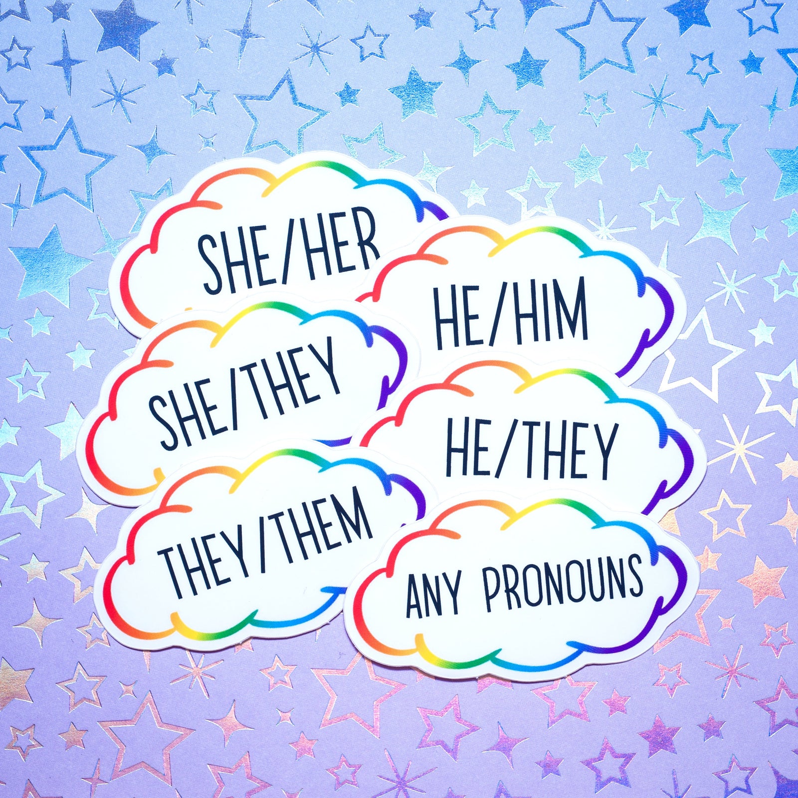 Pronoun stickers