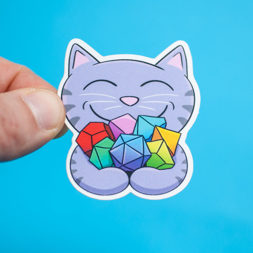 Cat with Dice sticker