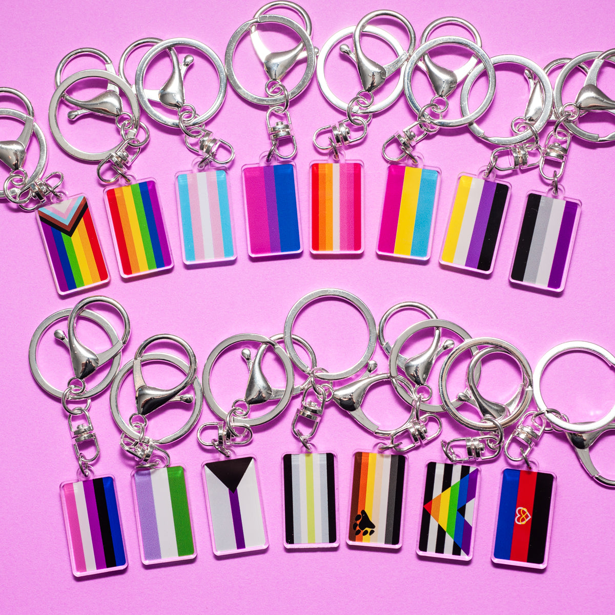 Pride flag keychains