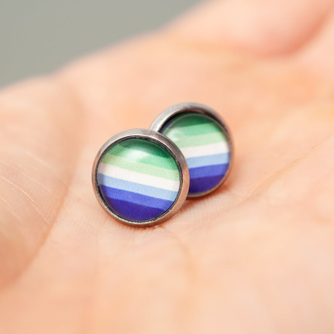 Gay men flag pride earrings - stud or dangle