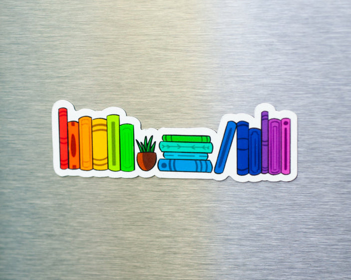 Rainbow Bookshelf Magnet