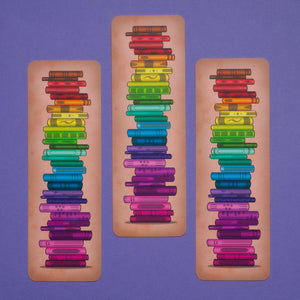 Rainbow Book Stack bookmark