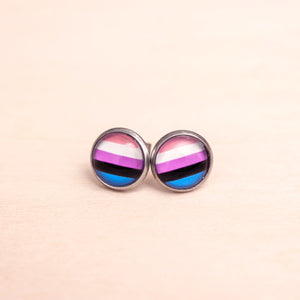 Genderfluid flag pride earrings - stud or dangle