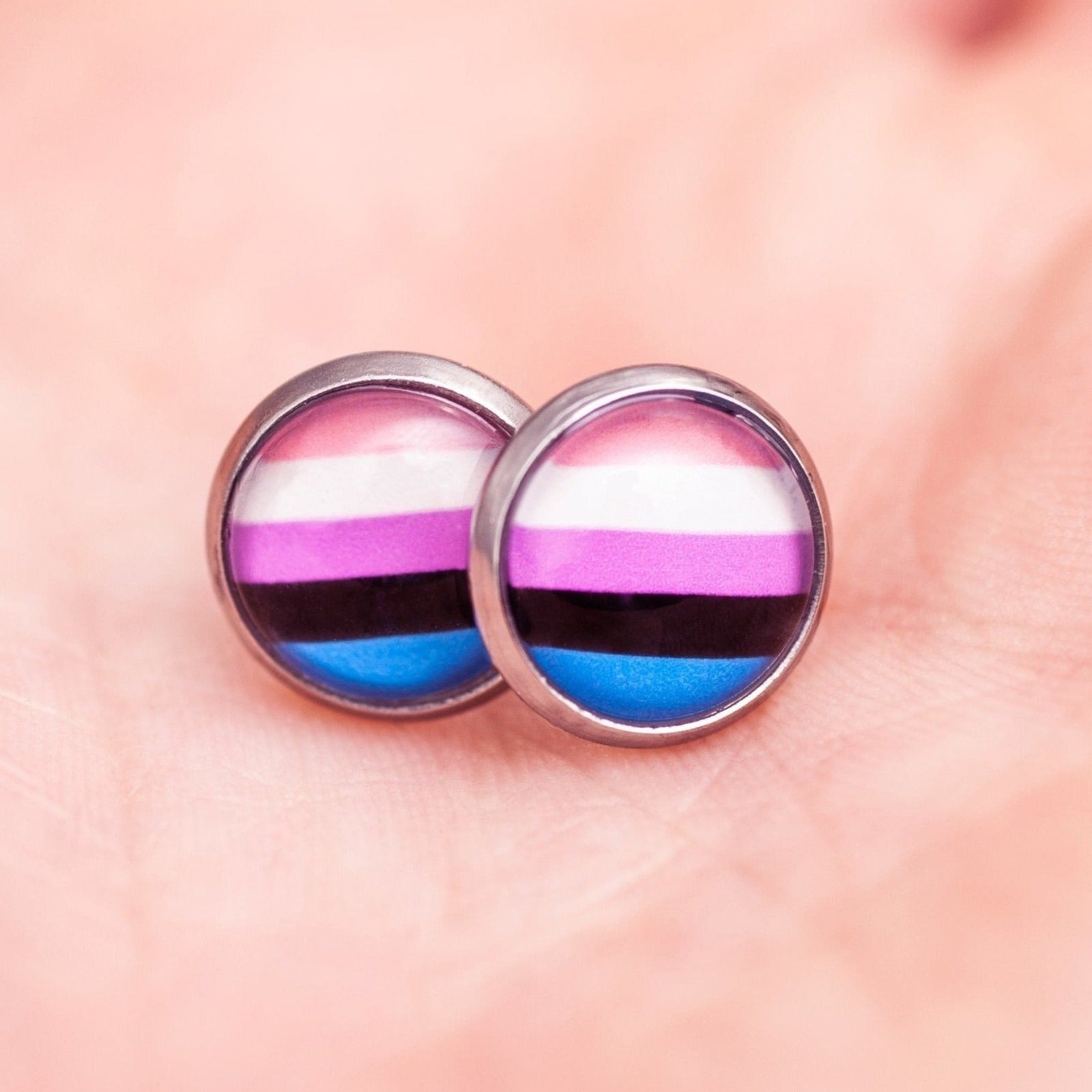 Genderfluid flag pride earrings - stud or dangle