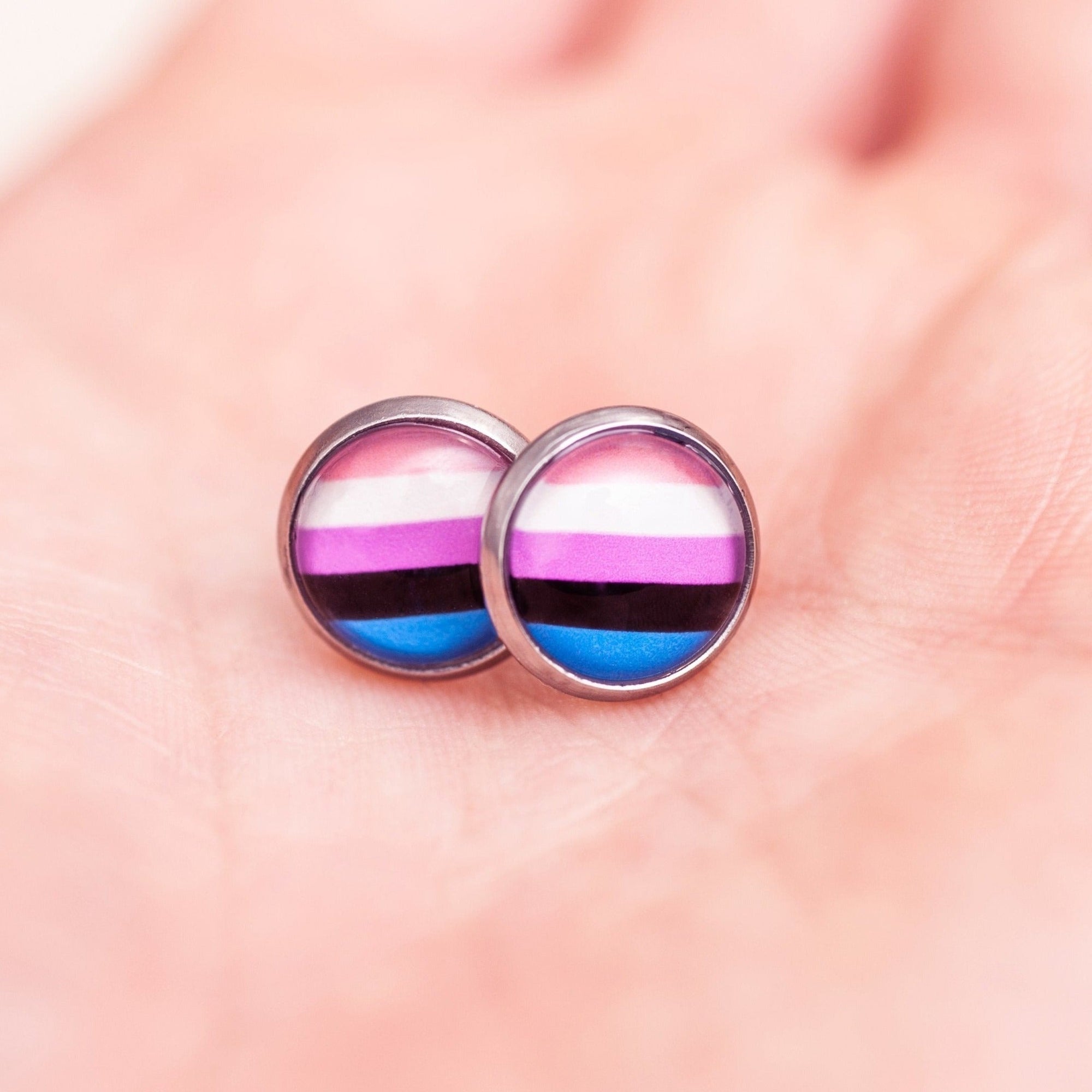Genderfluid flag pride earrings - stud or dangle