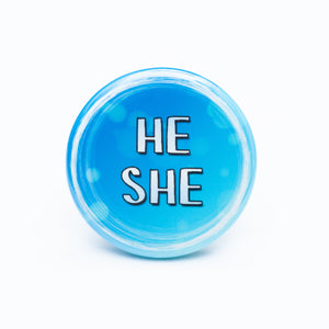 He/she pronoun buttons