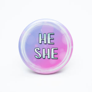 He/she pronoun buttons