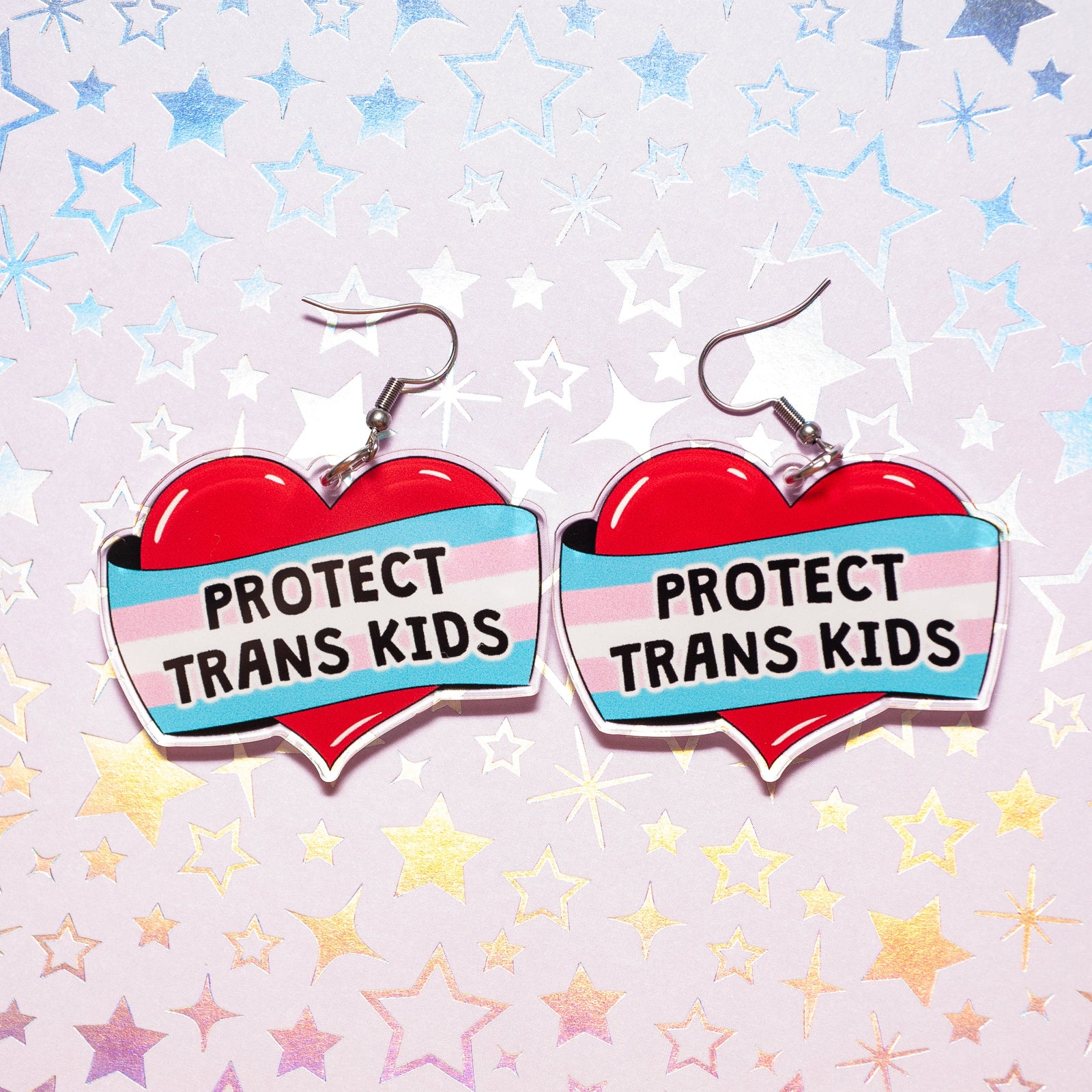 Protect Trans Kids acrylic earrings