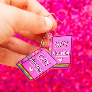 Gay Agenda acrylic earrings