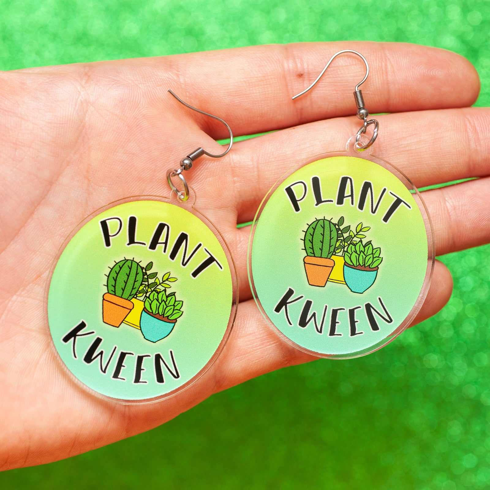 Plant Kween acrylic earrings