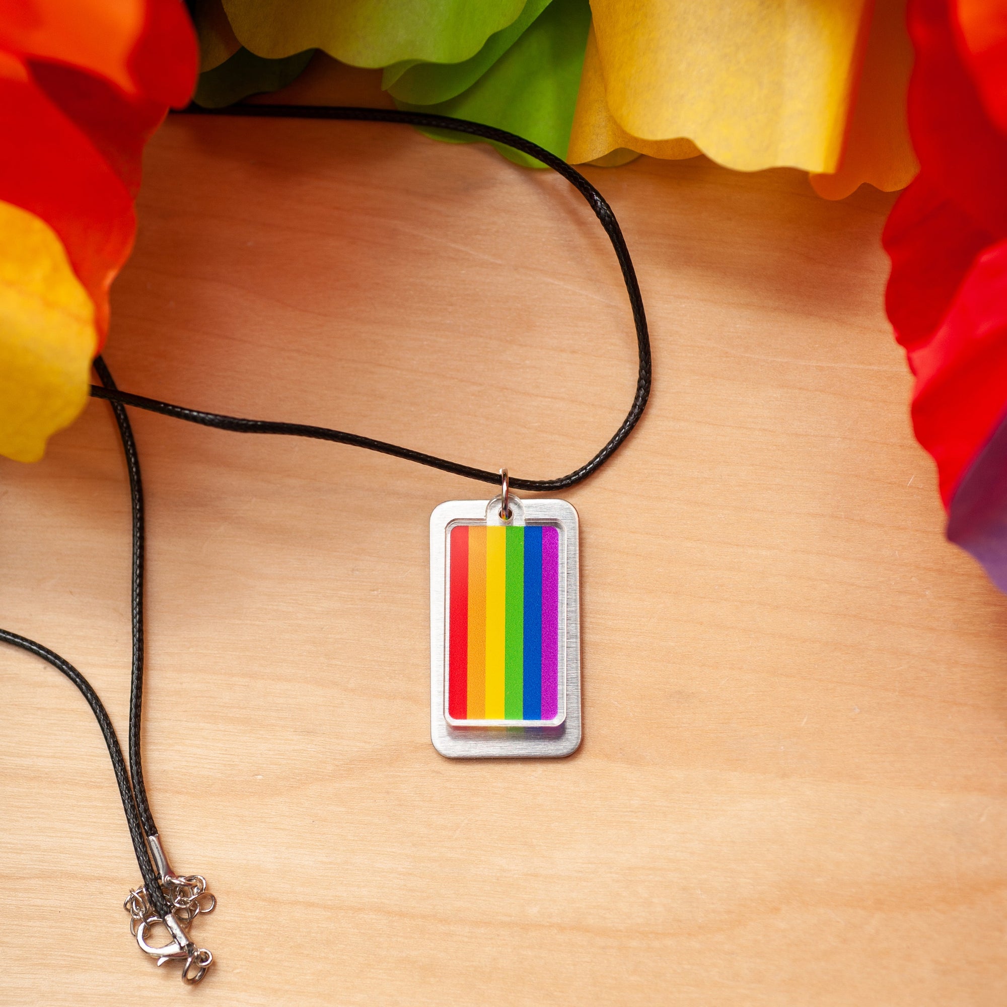 Rainbow flag necklace