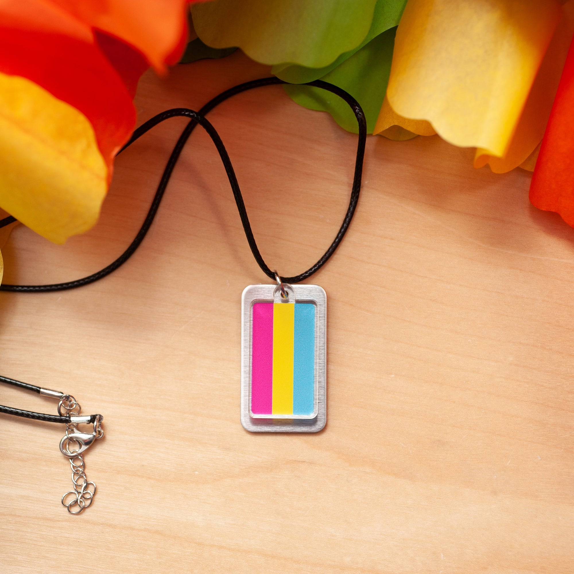 Pansexual pride flag necklace