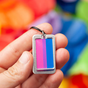 Bisexual pride flag necklace