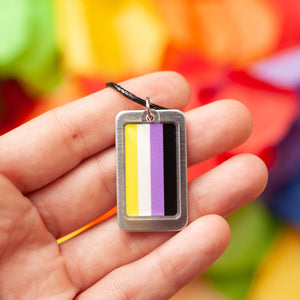 Non-binary pride flag necklace