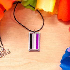 Asexual pride flag necklace