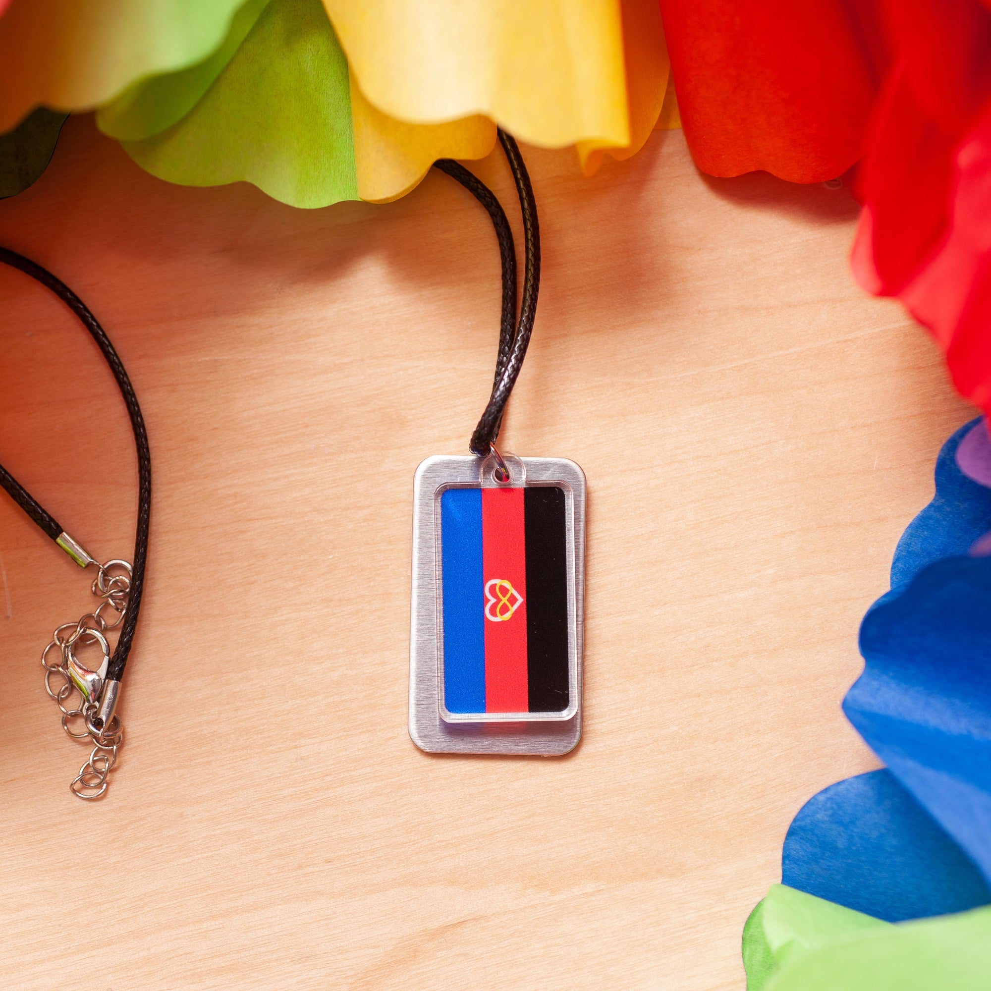 *DISCOUNTED* Polyamorous pride flag necklace