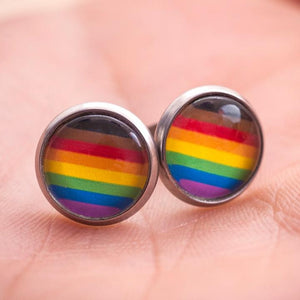inclusive rainbow pride flag earrings