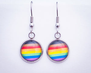 inclusive rainbow flag hanging earrings
