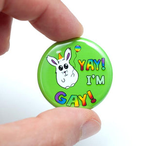 queer gay pride button magnet