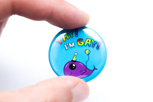 cute gay pride button