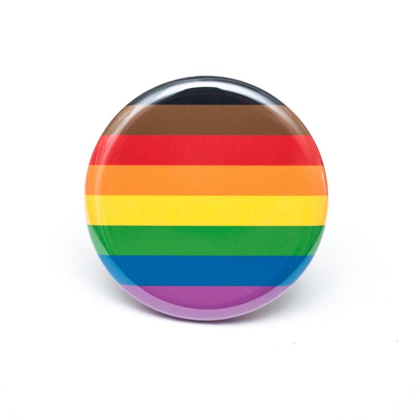 lgbtq inclusive rainbow flag button
