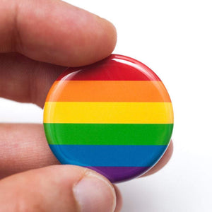 queer pride rainbow button magnet