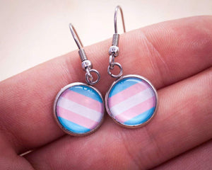 trans pride flag dangle earrings